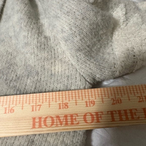 One Grey Day Heather Gray Long Cardigan with Shawl Collar and Geometric Pattern - Picture 11 of 15